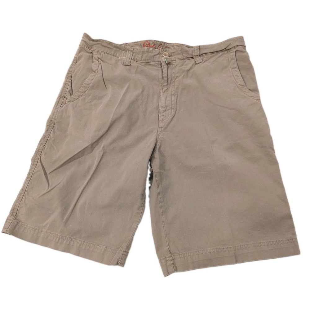 Robert Graham Shorts Mens 33 Beige Chino Stretch Canvas Adjustable Waist Casual